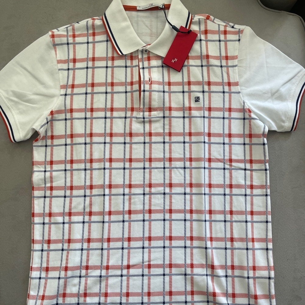 Carolina Herrera Polo, white with orange. sz Small. New with tags.